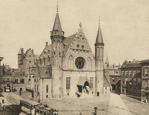 Historische foto van De Ridderzaal op het Binnenhof in Den Haag